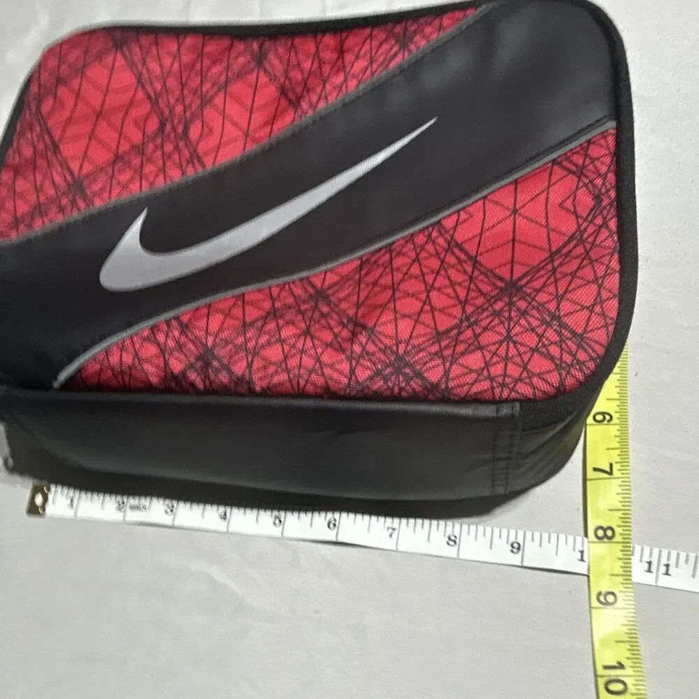 Nike Insulated Lunch Bag Box Red Black Swoosh Graphic Print Cooler Tote